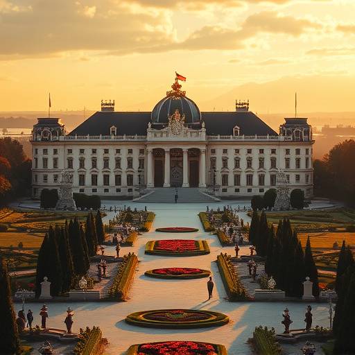 Das Schloss Schönbrunn in Wien, ein prächtiges Barockschloss mit einem weitläufigen Park.