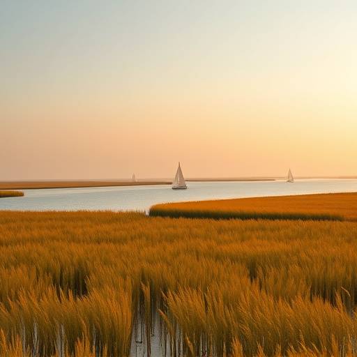 Der Neusiedler See, ein flacher Steppensee mit Schilfgürteln und Segelbooten.