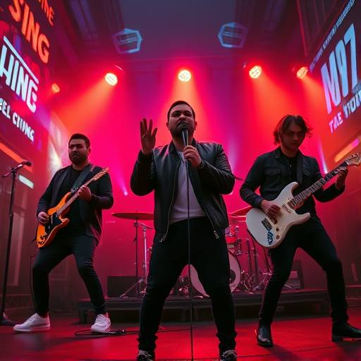 Eine Szene aus einem Electro-Musikvideo mit einer modernen Band vor einer urbanen Kulisse in Graz.